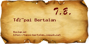 Tápai Bertalan névjegykártya