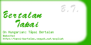 bertalan tapai business card