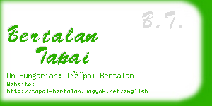 bertalan tapai business card